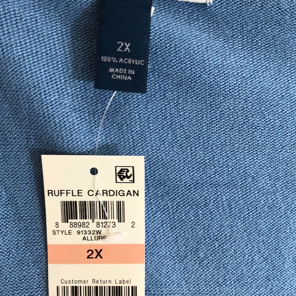 Karen Scott Womens Plus Size 2X Ruffle Cardigan - Picture 6 of 6